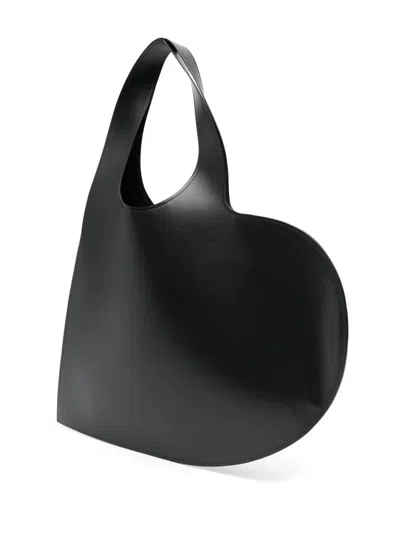 Coperni Heart-shaped Black Bag With Adjustable Shoulder Strap In Black