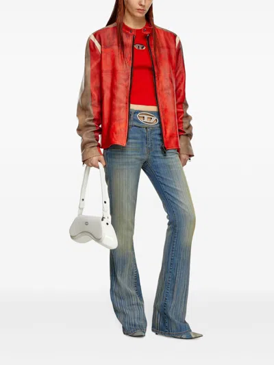Diesel M-valari Ribbed Sweater In Red