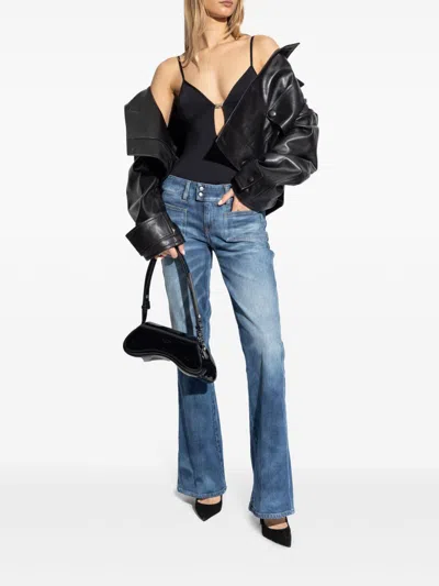 Diesel Logo Jewel Plunge Bodysuit