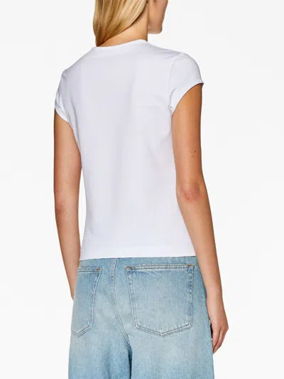 Diesel T-angie T-shirt In Stretch Cotton In White