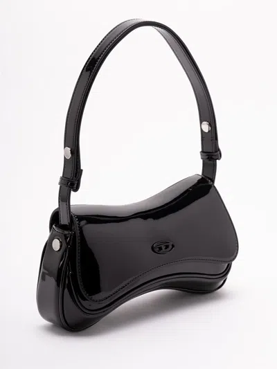 Diesel `play Mirror` Charm With Glossy Finish In Black