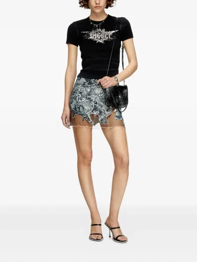 Diesel Foil` Print In Black