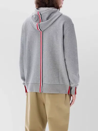 Thom Browne Zip-up Hoodie Pullover Loopba In Gray