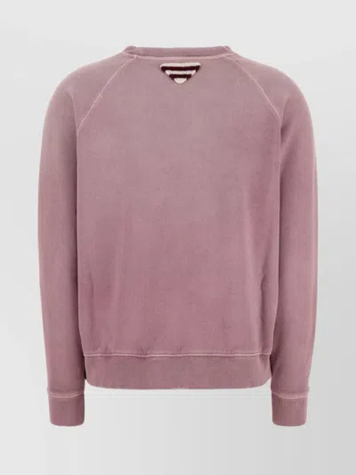 Prada Raglan Sleeves Cotton Sweatshirt In Pink