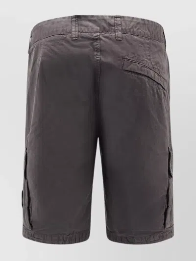 Stone Island Men Organic Cotton Cargo Shorts In Brown