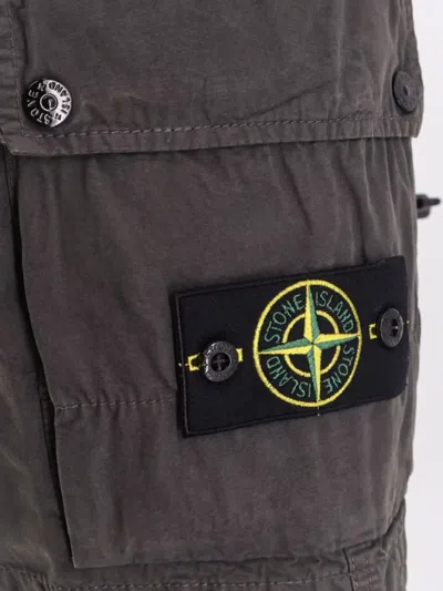 Stone Island Men Organic Cotton Cargo Shorts In Brown