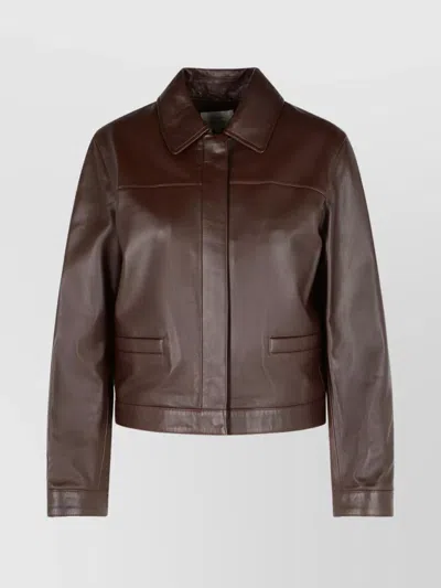 Loulou Studio 'ascot' Brown Leather Jacket In Brown
