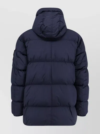 Stone Island Reversible Padded Hooded Down Jacket In Blue