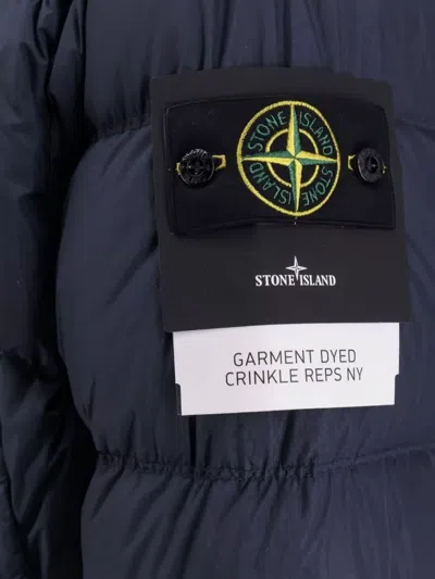 Stone Island Reversible Padded Hooded Down Jacket In Blue