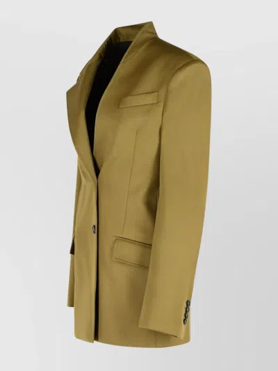 Attico Wool Blazer With Vent And Pockets In Brown