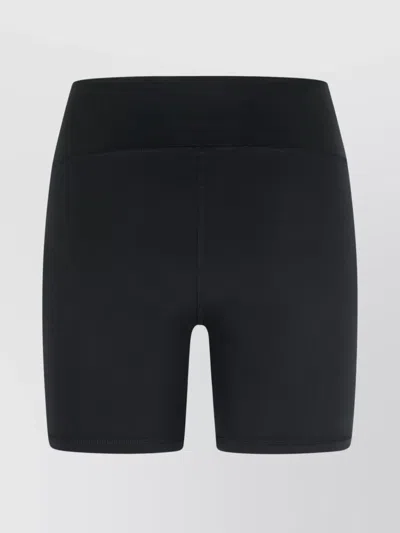 Adidas By Stella Mccartney High Waistband Stretch Fabric Seam Detailing Shorts In Black