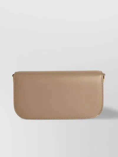 Dolce & Gabbana 3.5 Leather Taupe Crossbody Bag