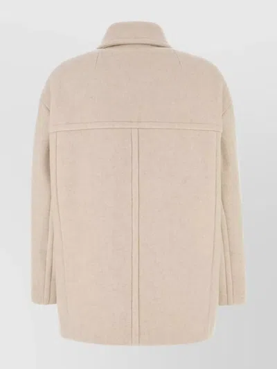 Isabel Marant Sand Wool Blend Fiby Coat In Neutral