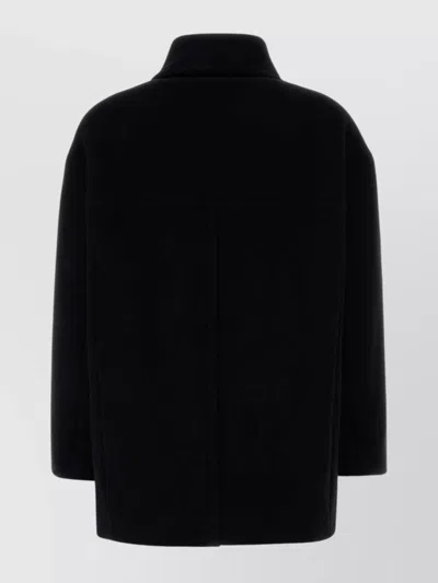 Isabel Marant Wool Blend Fiby Coat With Collared Neck In Black