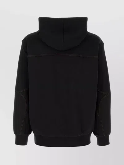 Mcm Stretch Polyester Blend Hooded Sweatshirt In Black