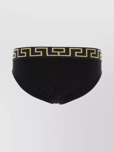 Versace Stretch Cotton Brief Set With Geometric Pattern
