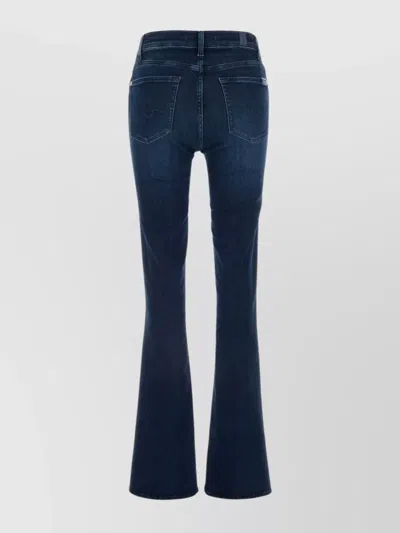 7 For All Mankind Denim Flared Trousers La Jolla In Blue