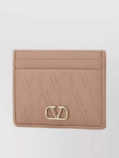 Valentino Leather Vlogo Card Holder