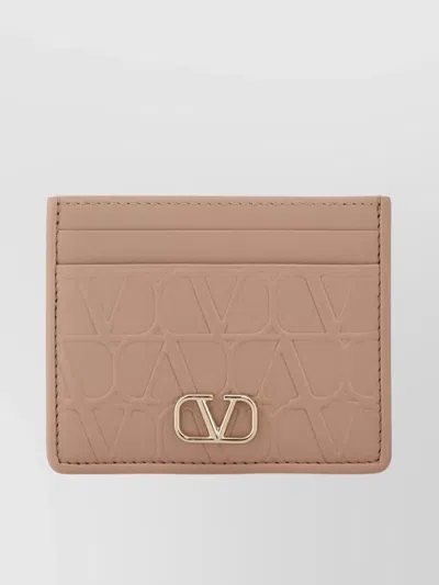 Valentino Leather Vlogo Card Holder