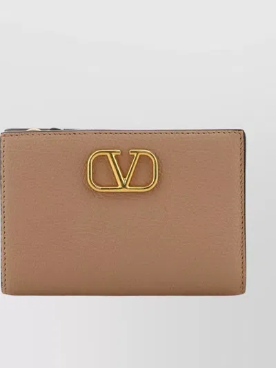 Valentino Powder Pink Leather Vlogo Wallet