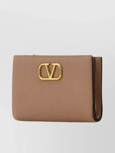 Valentino Powder Pink Leather Vlogo Wallet