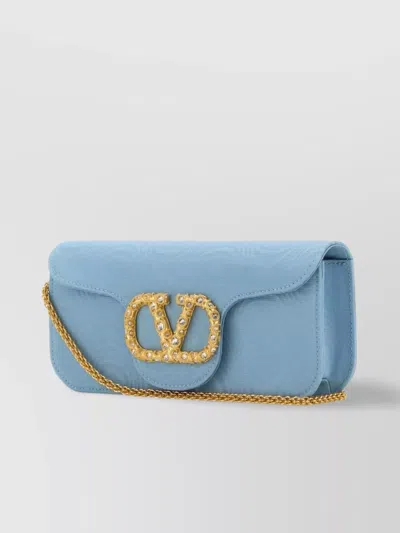 Valentino Locò Fabric Clutch Chain Strap