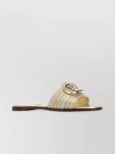Valentino Leather Vlogo Signature Slippers