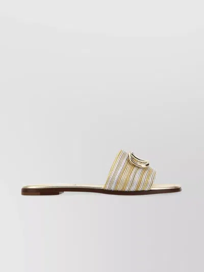 Valentino Leather Vlogo Signature Slippers