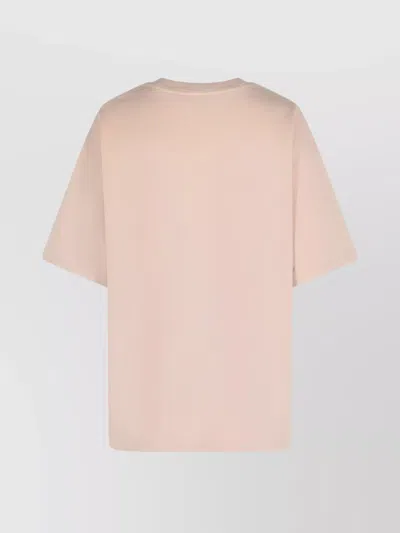 Acne Studios Crew Neck Graphic Print Oversized T-shirt In Pink
