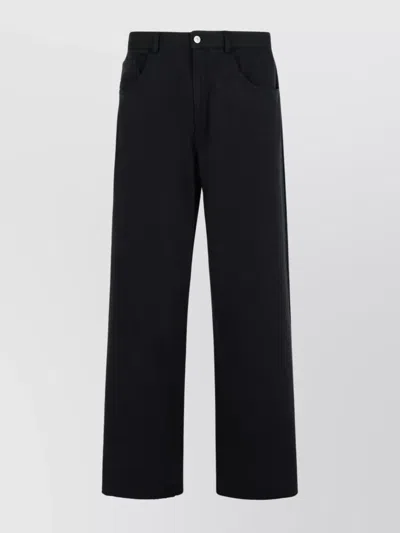 Mm6 Maison Margiela Cotton Track Pants Belt Loops In Black