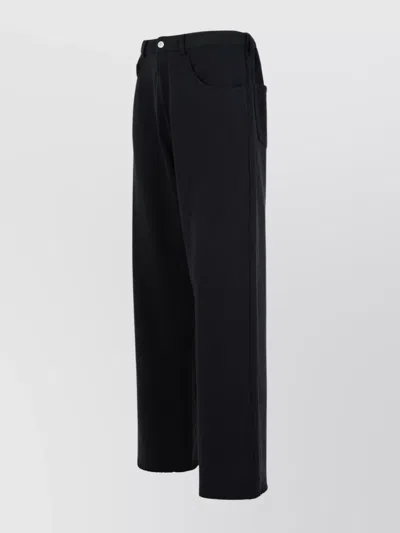 Mm6 Maison Margiela Cotton Track Pants Belt Loops In Black