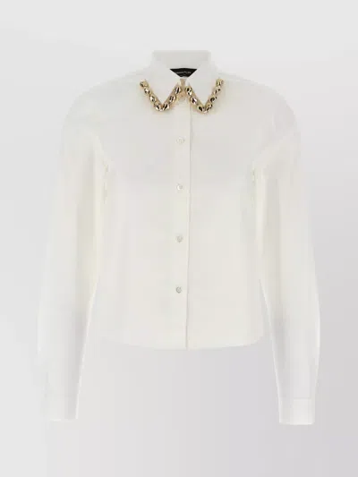 Fabiana Filippi Embellished Collar Long Sleeves Shirt In White