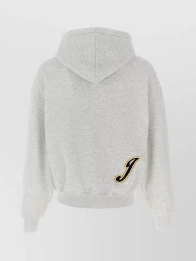 Jacquemus Hooded Sweater With Drawstring And Ribbed Finish In Gray