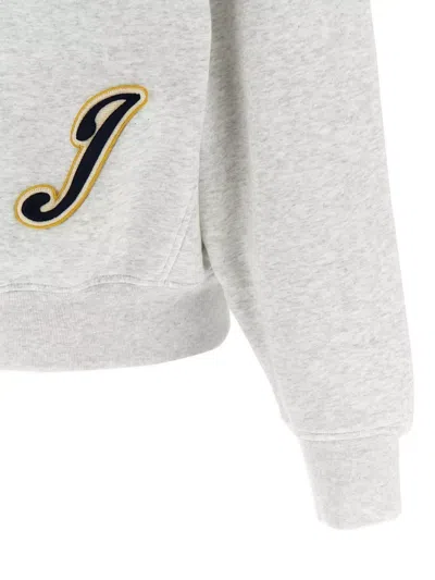 Jacquemus Hooded Sweater With Drawstring And Ribbed Finish In Gray