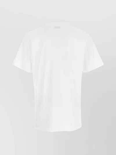 Moschino Cotton T-shirt With Contrasting Logo Detail In White