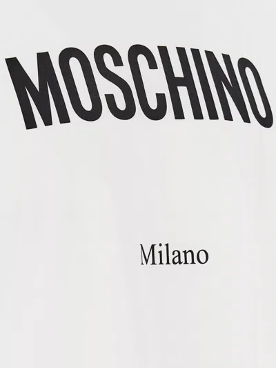 Moschino Cotton T-shirt With Contrasting Logo Detail In White