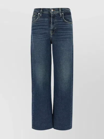 7 For All Mankind Faded Effect Cropped Jeans In Blue
