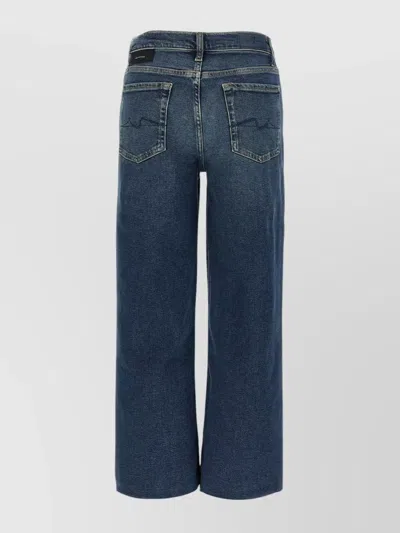 7 For All Mankind Faded Effect Cropped Jeans In Blue