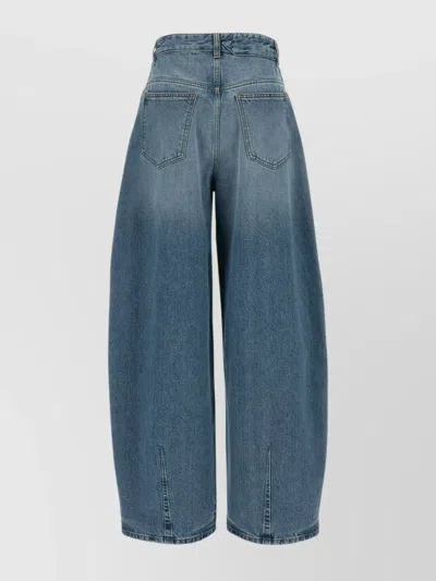 Jacquemus Ovalo High-rise Wide-leg Trousers In Blue