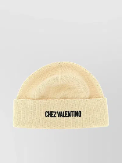 Valentino Garavani Chez  Cotton And Wool Beanie In Pink