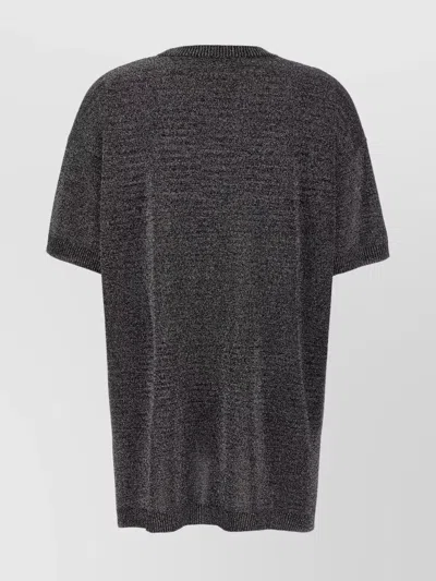 Missoni Metallic Crew Neck Knitwear T-shirt In Gray