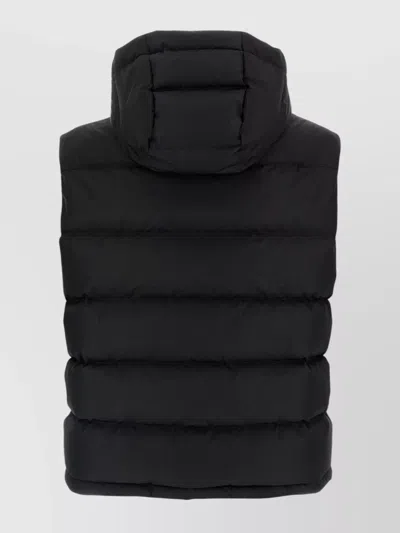 Valentino Vlogo Signature Padded Hooded Sleeveless Vest In Black
