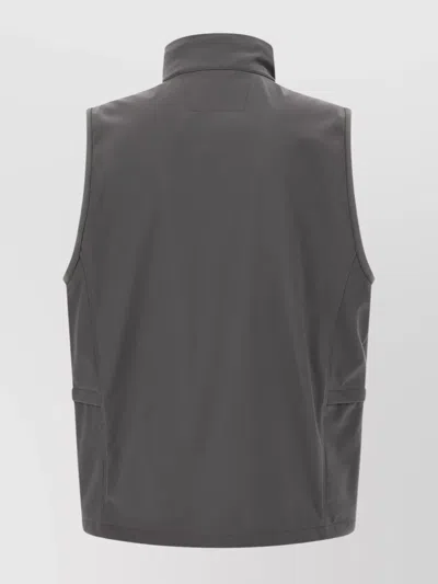 C.p. Company Shell Hooded Sleeveless Jacket In Gray