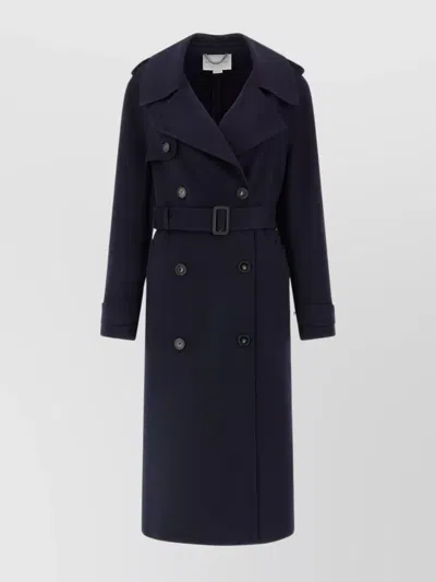 Stella Mccartney Double-breasted Wool Trench Coat Coats And Trench Coats Blue In Blue
