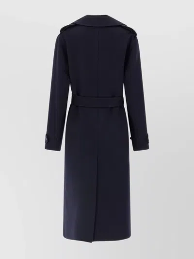 Stella Mccartney Double-breasted Wool Trench Coat Coats And Trench Coats Blue In Blue