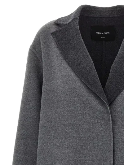 Fabiana Filippi Dressing Gown Coat Coats And Trench Coats Gray In Gray