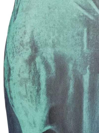 Jean Paul Gaultier Abstract Print High Neck Maxi Length Dress