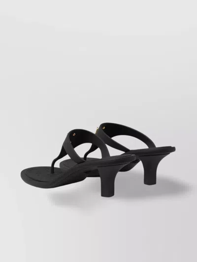 Versace Kitten Heel Thong Sandals With Medusa Detail