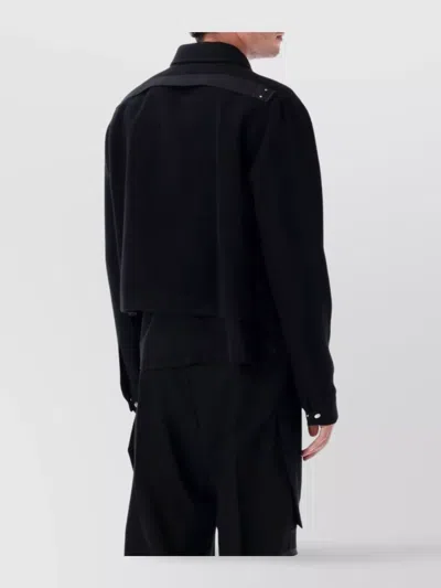 Rick Owens Collared Front Pockets Long Sleeves Jacket In Black