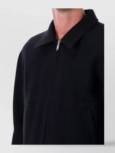 Rick Owens Collared Front Pockets Long Sleeves Jacket In Black